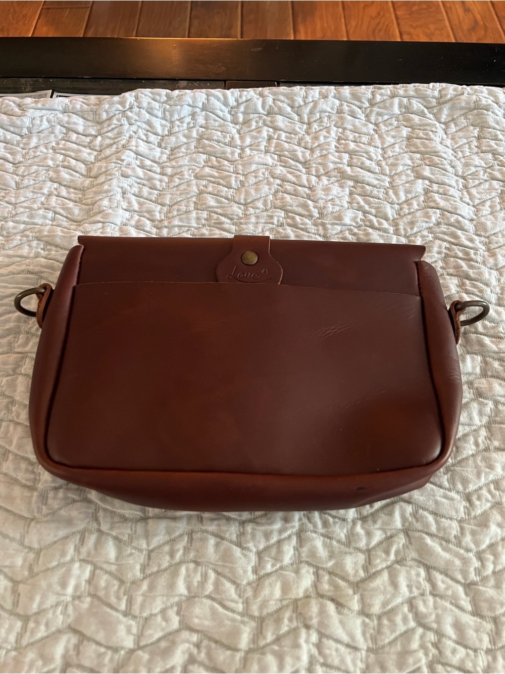 Leather Crossbody Bag / Buckle Strap, matching Eye glass holder New never used - Picture 8 of 10